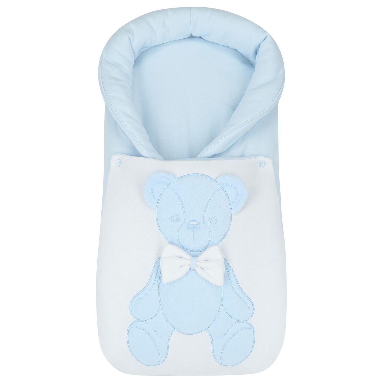 Baby Boys Blue & White Teddy Bear Nest, 1, hi-res