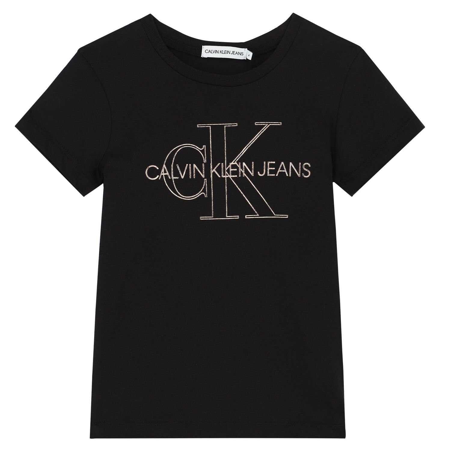 Girls Black Logo T-Shirt, 2, hi-res