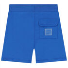 Younger Boys Blue Logo Shorts, 1, hi-res