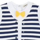Baby  Boys White & Navy Vest Romper, 1, hi-res