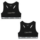 Girls Black Logo Bralette (2-Pack), 2, hi-res