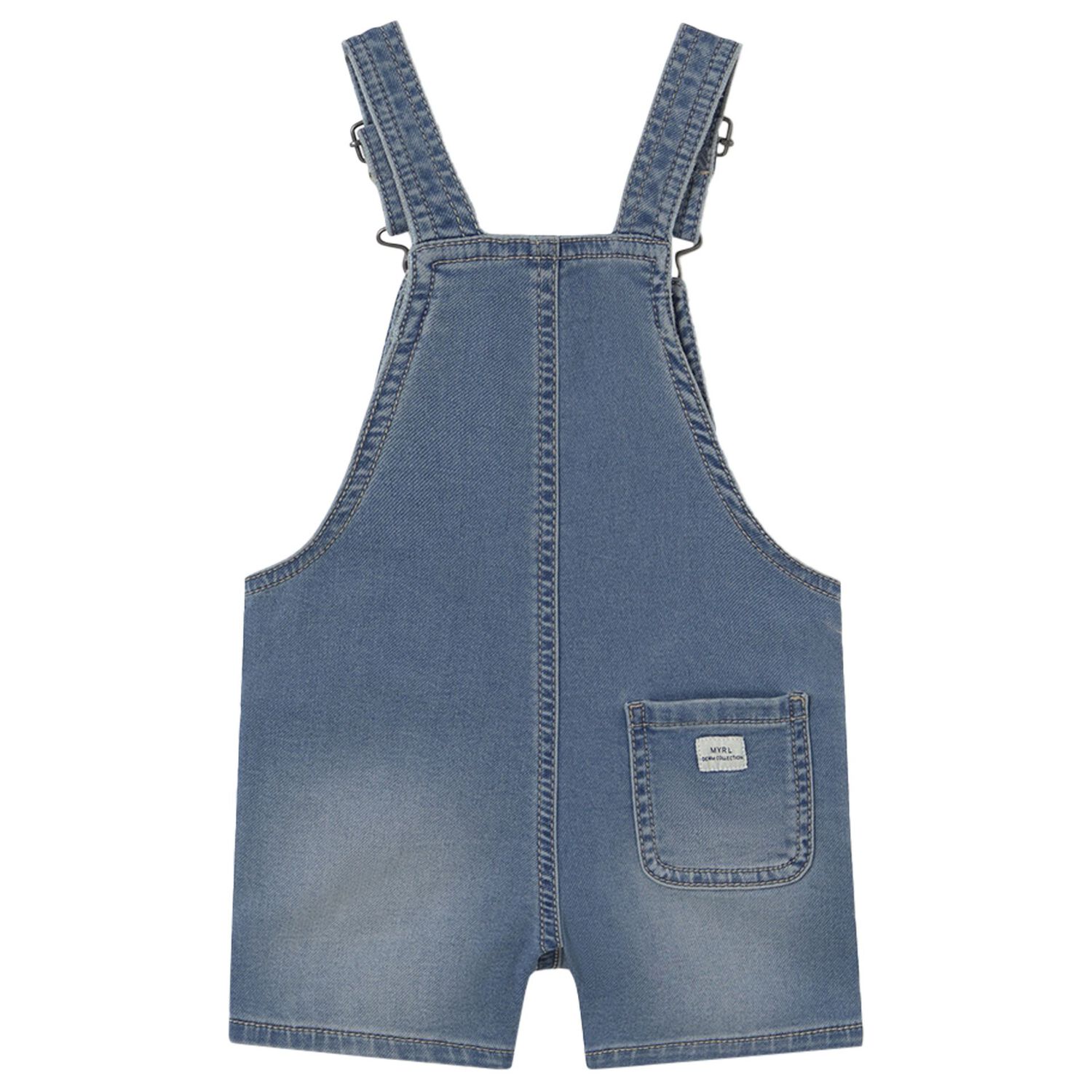 Younger Boys Blue Denim Dungaree, 1, hi-res