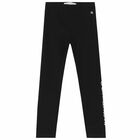 Girls Black Logo Leggings, 1, hi-res