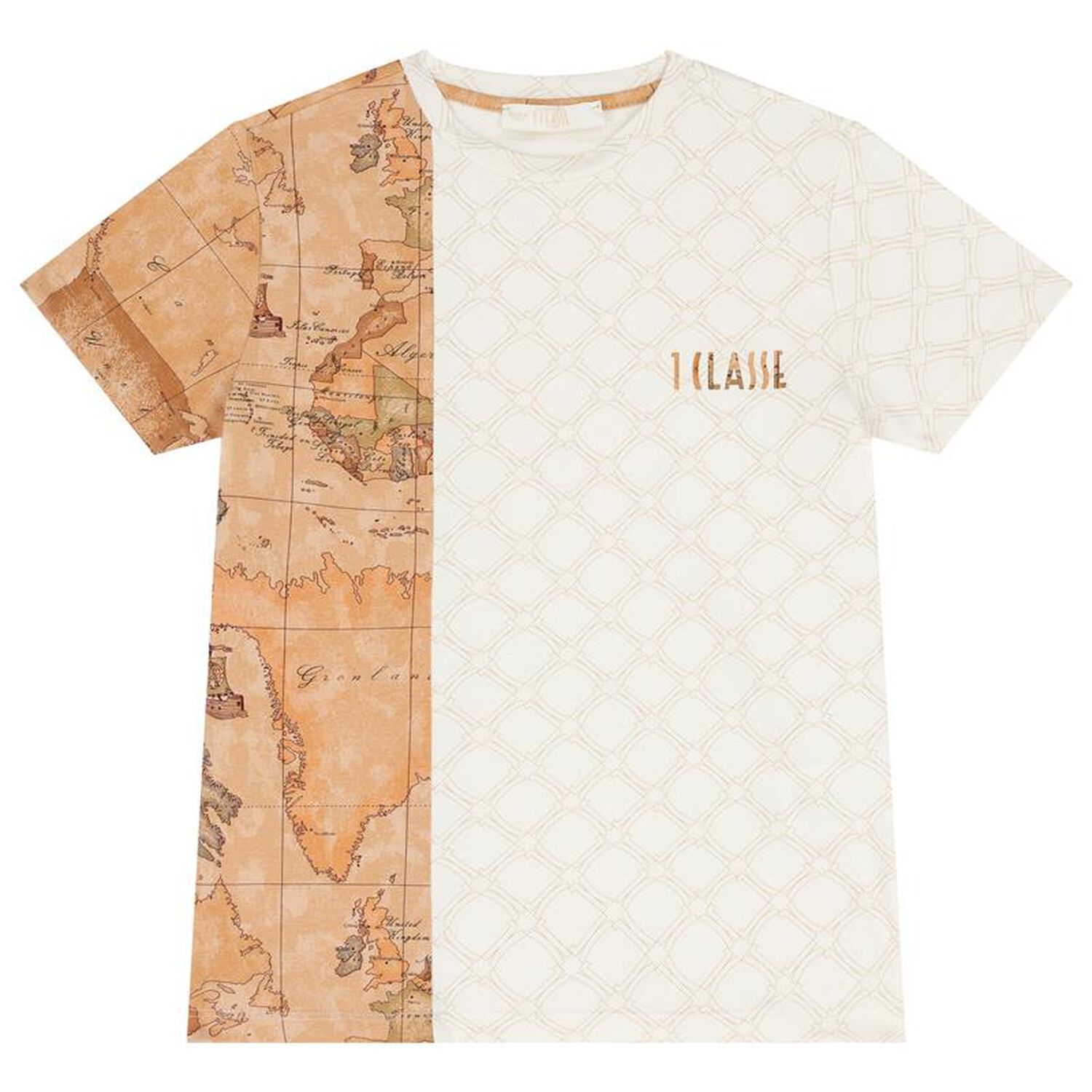 Boys Beige & Ivory Geo Map T-Shirt, 1, hi-res