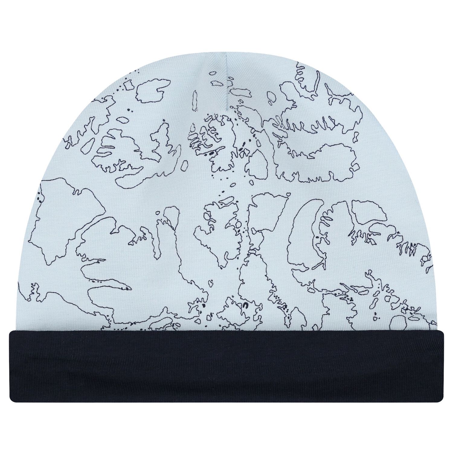 Baby Boys Navy Blue & Blue Geo Map Hat, 1, hi-res
