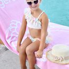 Girls Pink Ruffled Tulle Bikini, 1, hi-res