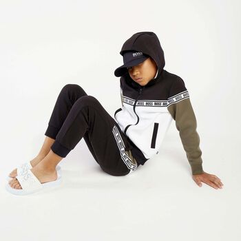 Boys Black Logo Joggers