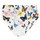 Younger Girls White & Blue Poplin Butterfly Print Dress, 1, hi-res