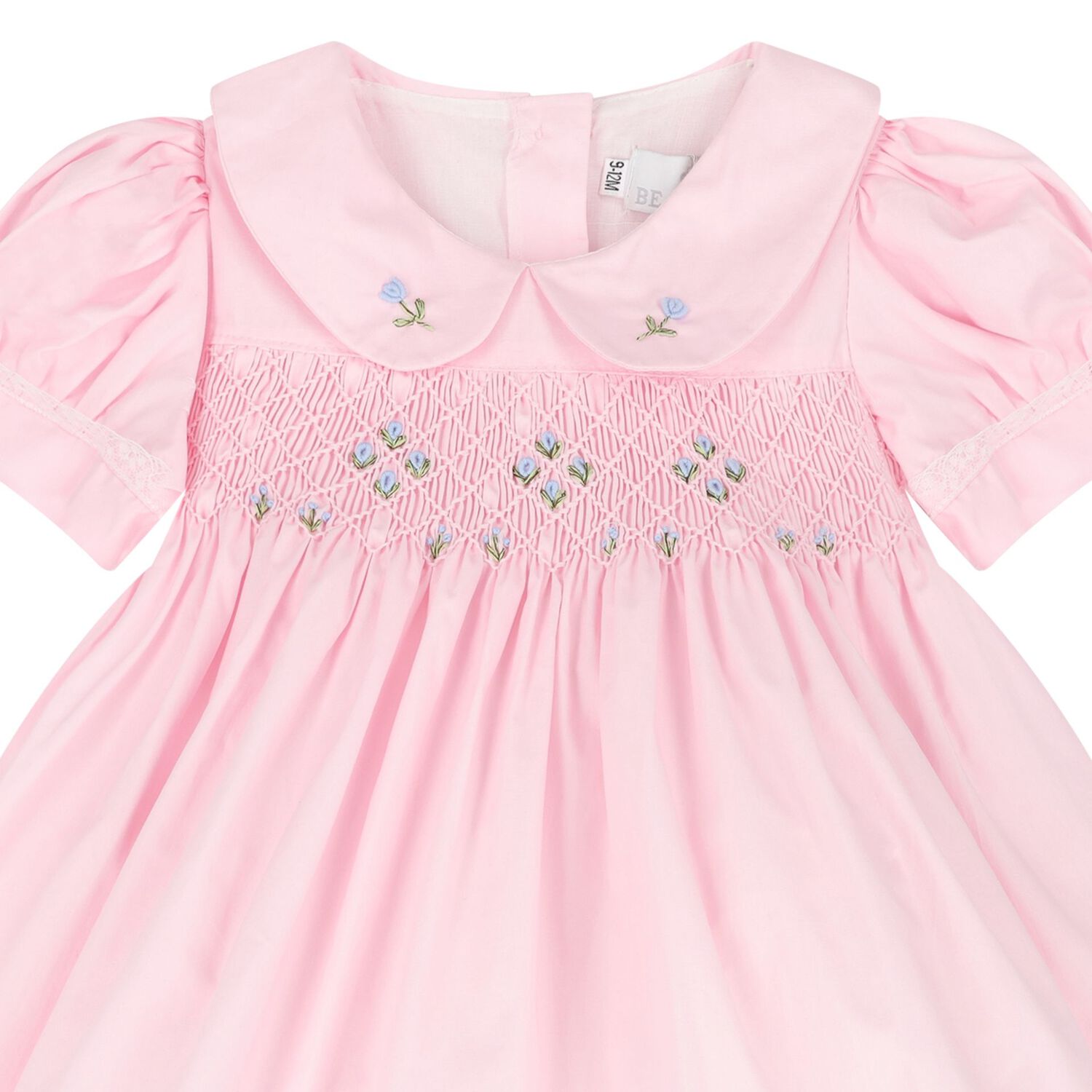 Baby Girls Pink Smocked Dress, 1, hi-res