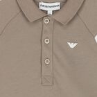 Younger Boys Beige Logo Polo Shirt, 1, hi-res