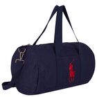 Boys Navy Blue Canvas Pony Logo Sports Bag ( 49cm ) , 1, hi-res