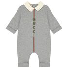 Grey Logo Baby Romper Gift Set, 1, hi-res