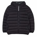 Boys Black Puffer Jacket, 1, hi-res