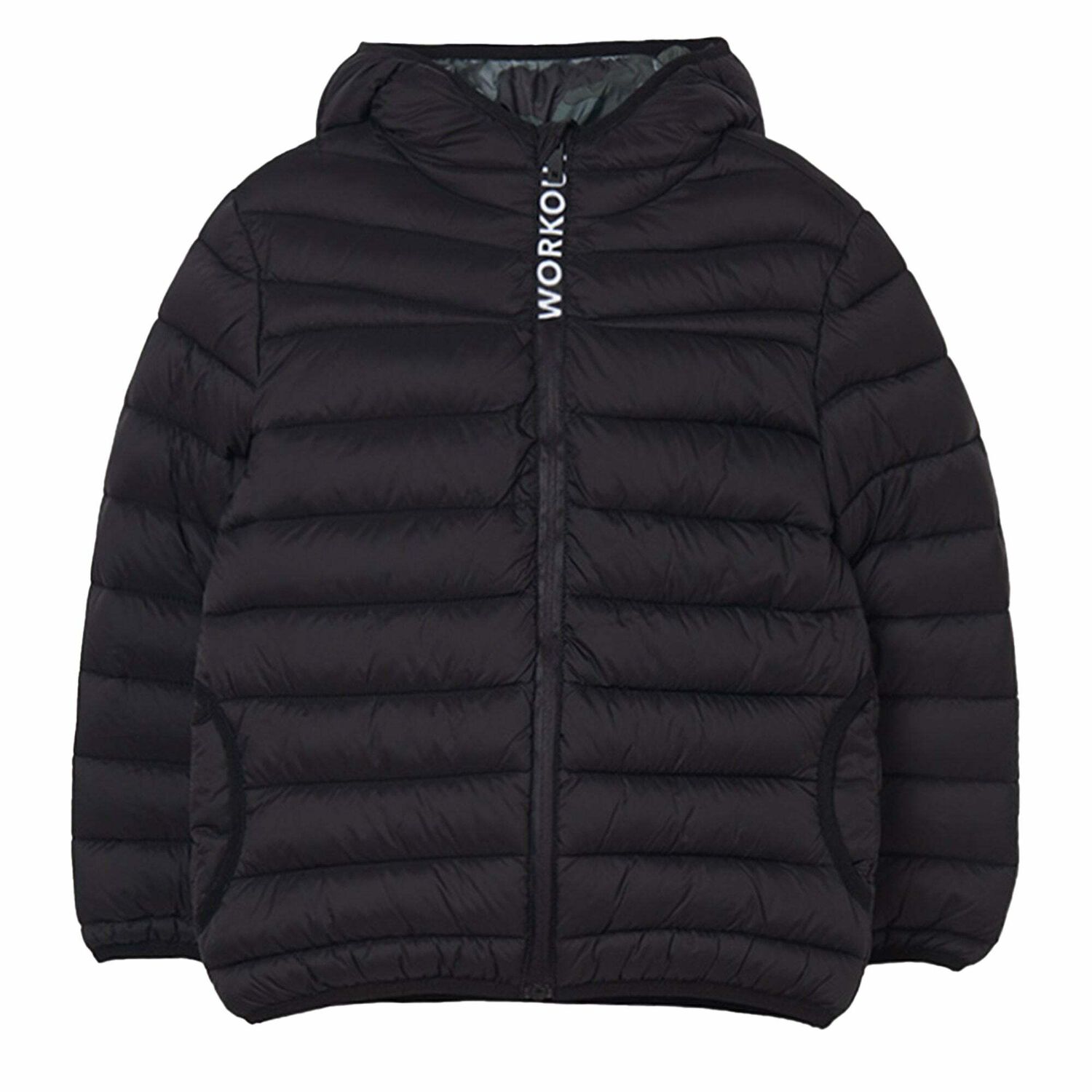 Boys Black Puffer Jacket, 1, hi-res