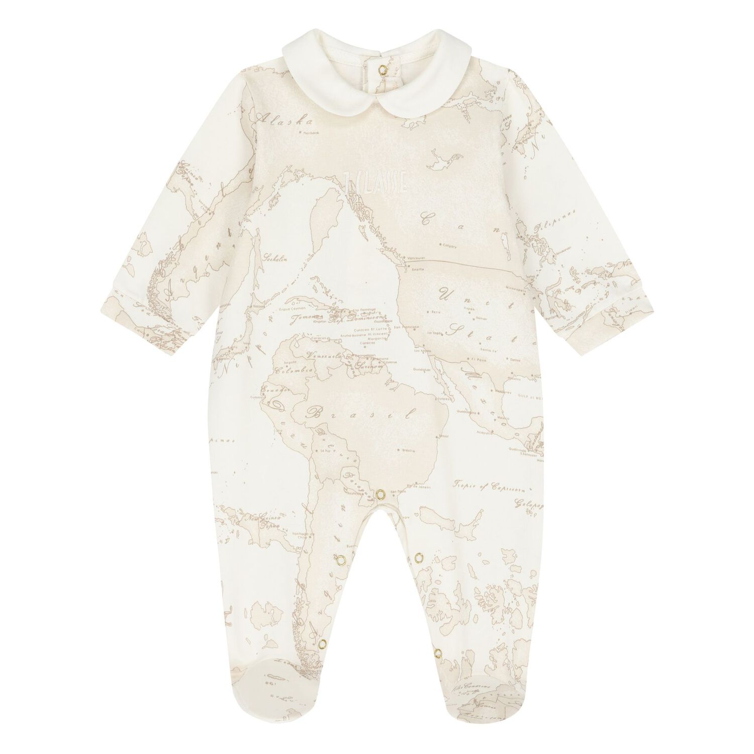 Ivory & Beige Geo Map Babygrow Gift Set, 4, hi-res image number null