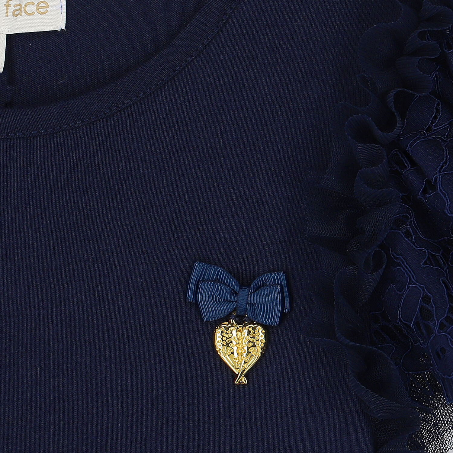 Girls Red Lace Top, 3, hi-res