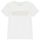Girls White Logo T-Shirt, 1, hi-res