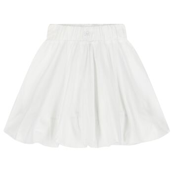 Girls White Logo Skirt