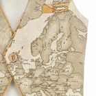 Baby Boys Beige Geo Map Waistcoat, 1, hi-res