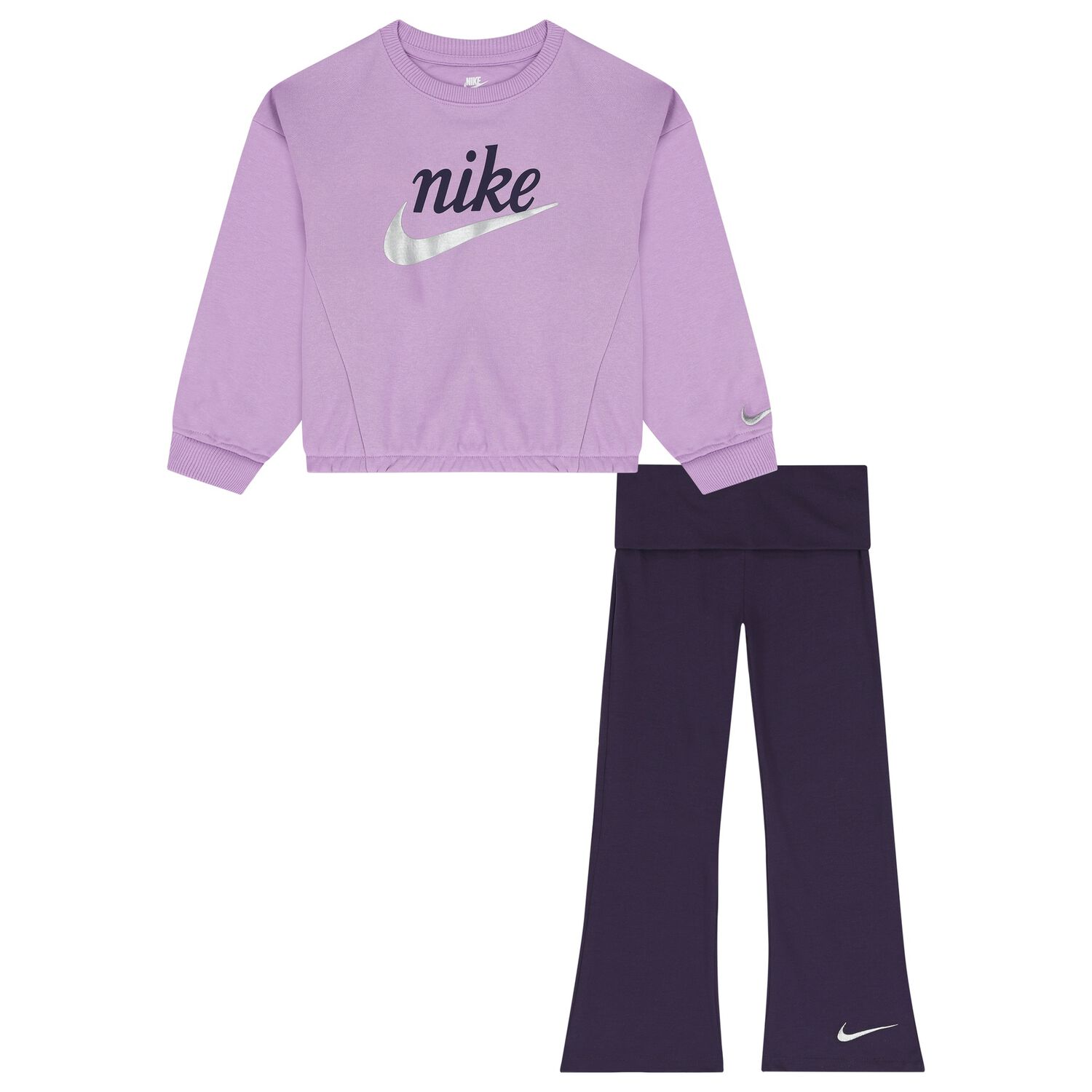 Girls Purple Logo Leggings Set, 2, hi-res