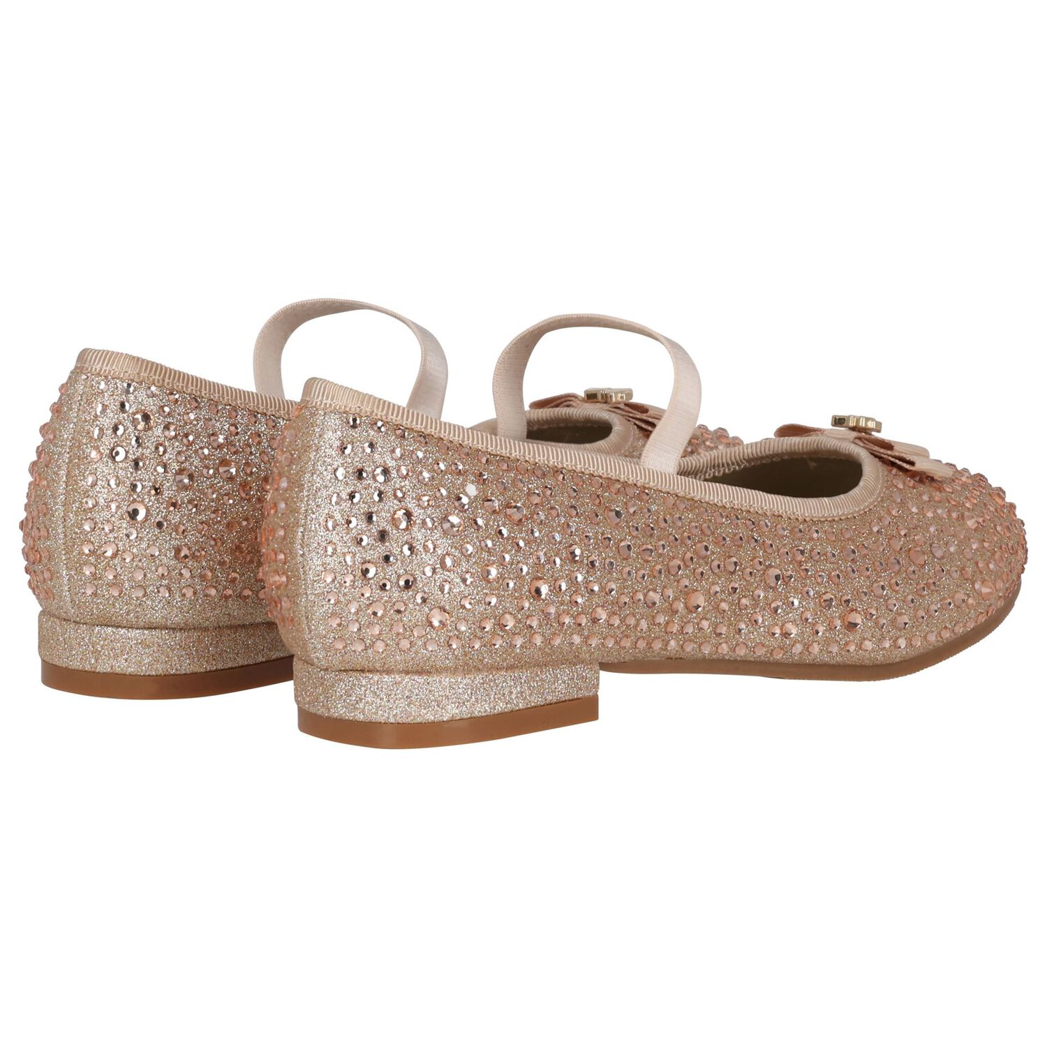 Girls Gold Embellished Shoes, 1, hi-res