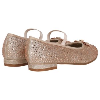 Girls Gold Embellished Shoes