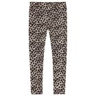 Girls Beige Leopard Leggings, 1, hi-res