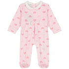 Baby Girls Pink Hearts Babygrow, 1, hi-res
