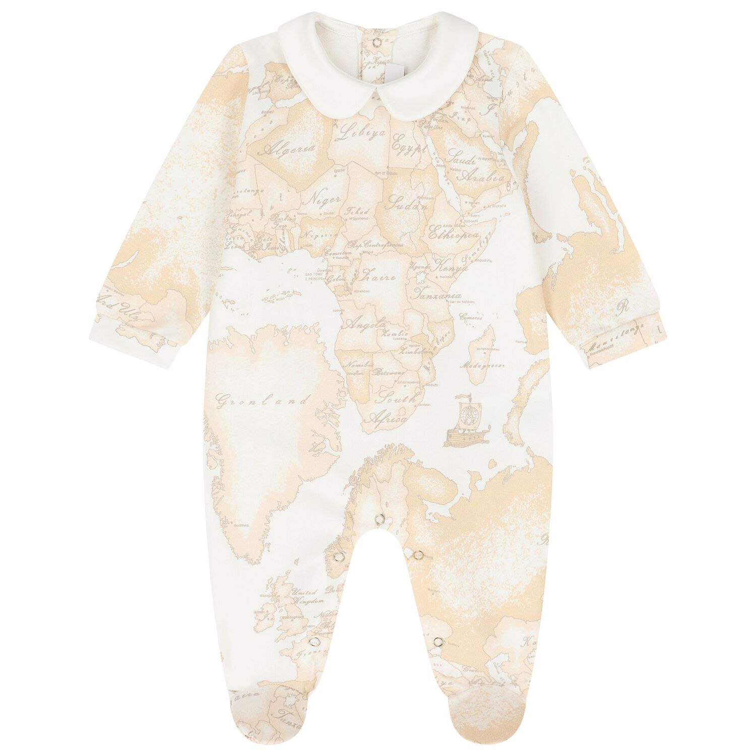 Ivory & Beige Geo Map Babygrow Gift Set, 1, hi-res