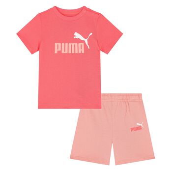 Younger Girls Pink Logo Shorts Set