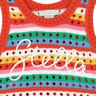 Girls Red Striped Cotton Knitted Dress, 1, hi-res