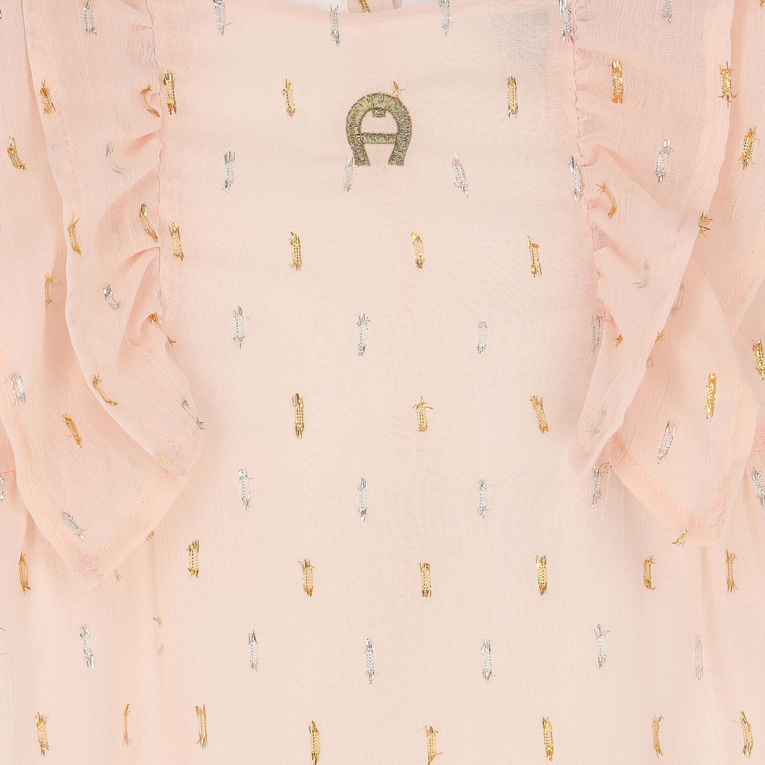 Younger Girls Pink Logo Chiffon Dress, 1, hi-res