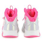Girls Silver & Pink Faux Leather Trainers, 1, hi-res