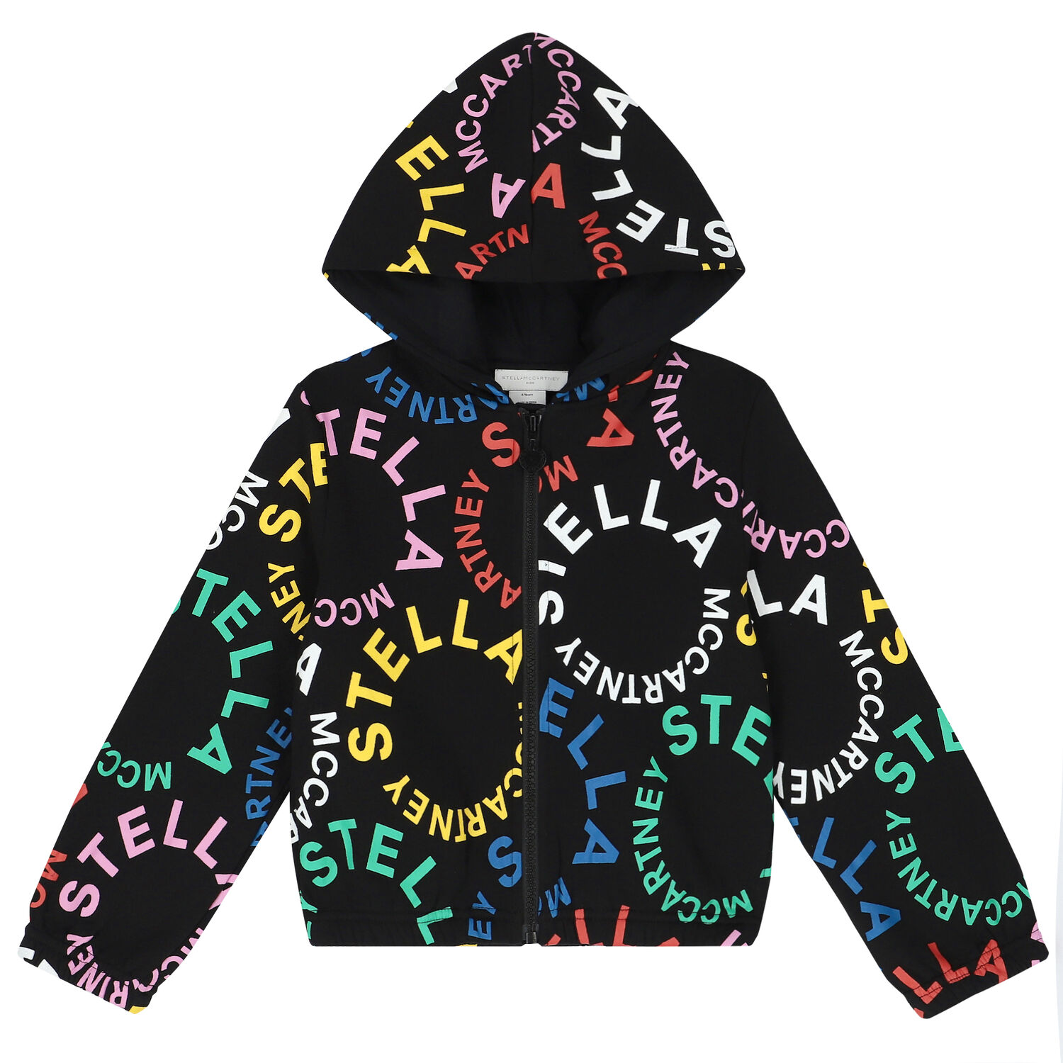 Girls Black Logo Zip Up Top, 1, hi-res image number null