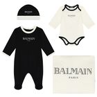 Ivory & Black Logo Babygrow Gift Set, 1, hi-res