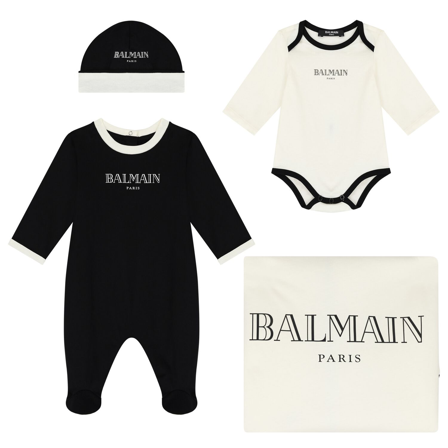Ivory & Black Logo Babygrow Gift Set, 1, hi-res
