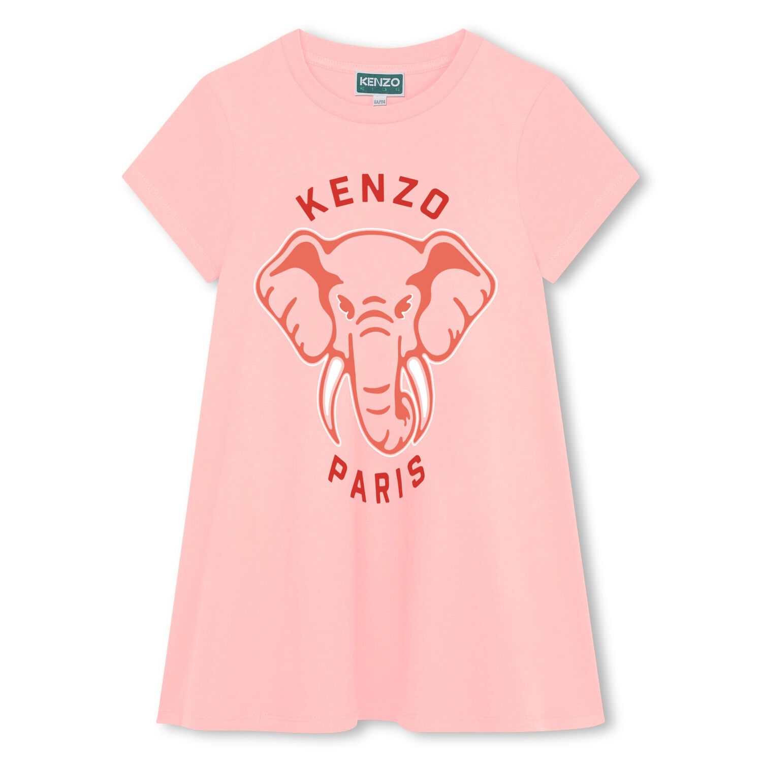 Girls Pink Elephant Logo Dress, 1, hi-res image number null