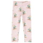 Girls Pink Bear Leggings, 2, hi-res