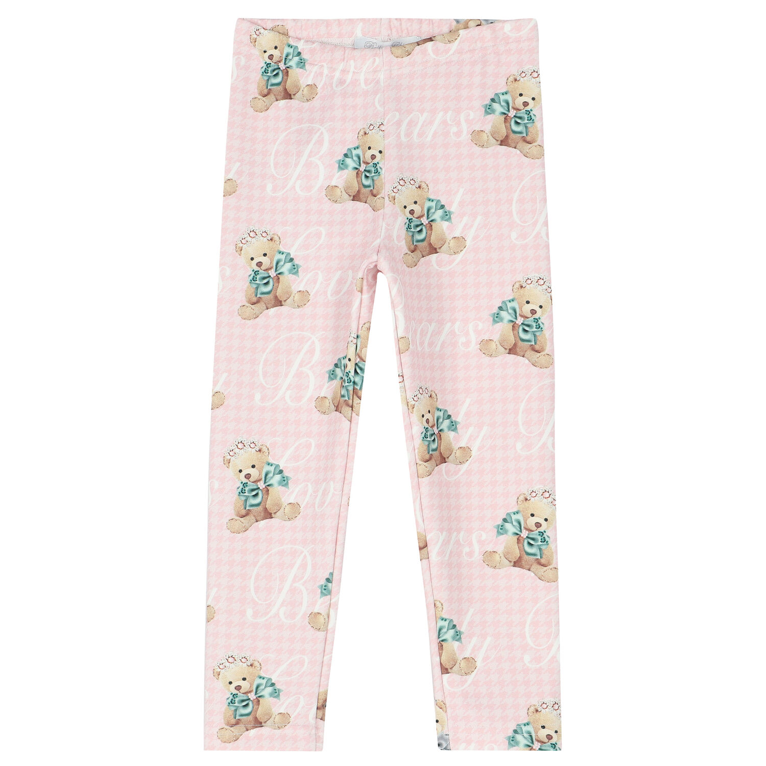 Girls Pink Bear Leggings, 2, hi-res