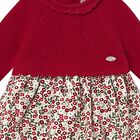 Baby Girls Red & White Floral Dress, 1, hi-res