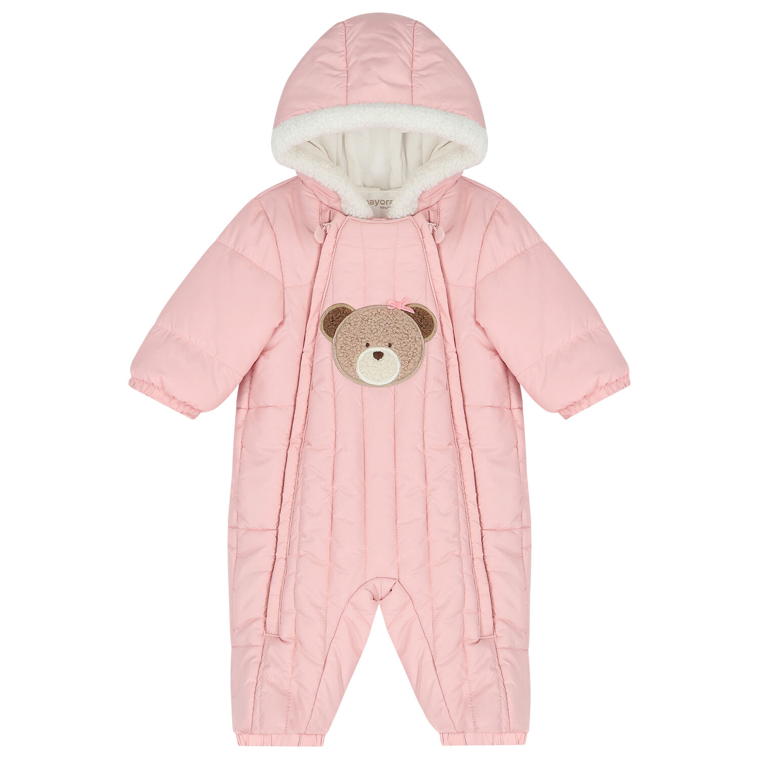 Baby Girls Pink Snowsuit, 1, hi-res image number null