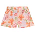 Younger Girls Lilac Floral Shorts, 1, hi-res