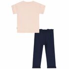 Baby Girls Pink & Navy T-Shirt Set , 1, hi-res