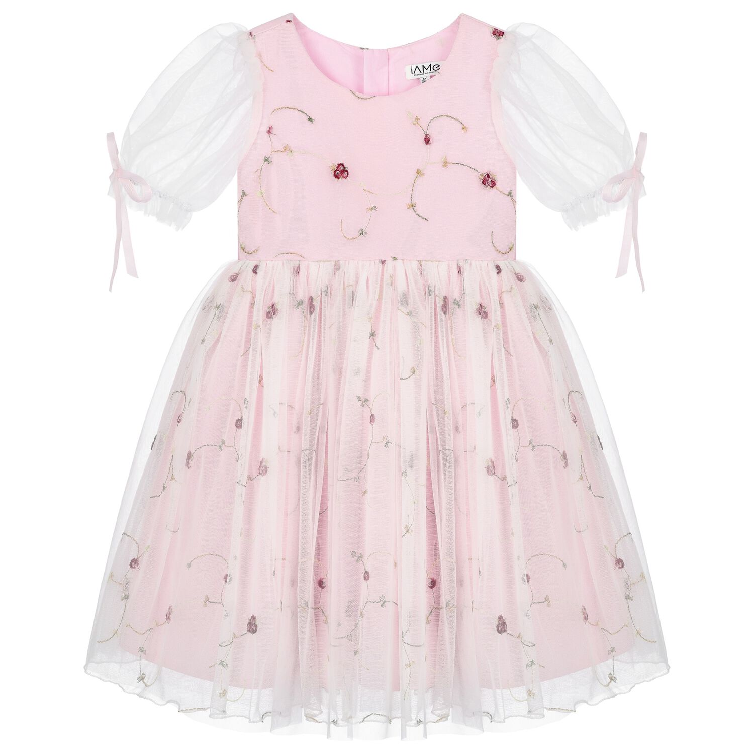 Girls Pink Floral Tulle Dress, 1, hi-res image number null