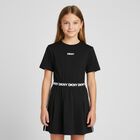 Girls Black & White Logo Dress, 1, hi-res
