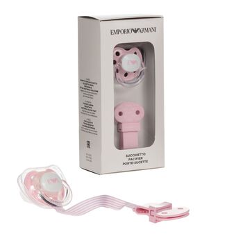 Baby Girls Pink Dummy & Clip Set