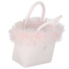 Girls Pink Logo Ruffled Hand Bag, 1, hi-res