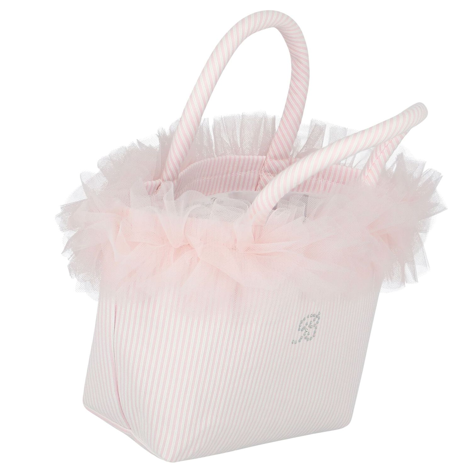 Girls Pink Logo Ruffled Hand Bag, 1, hi-res
