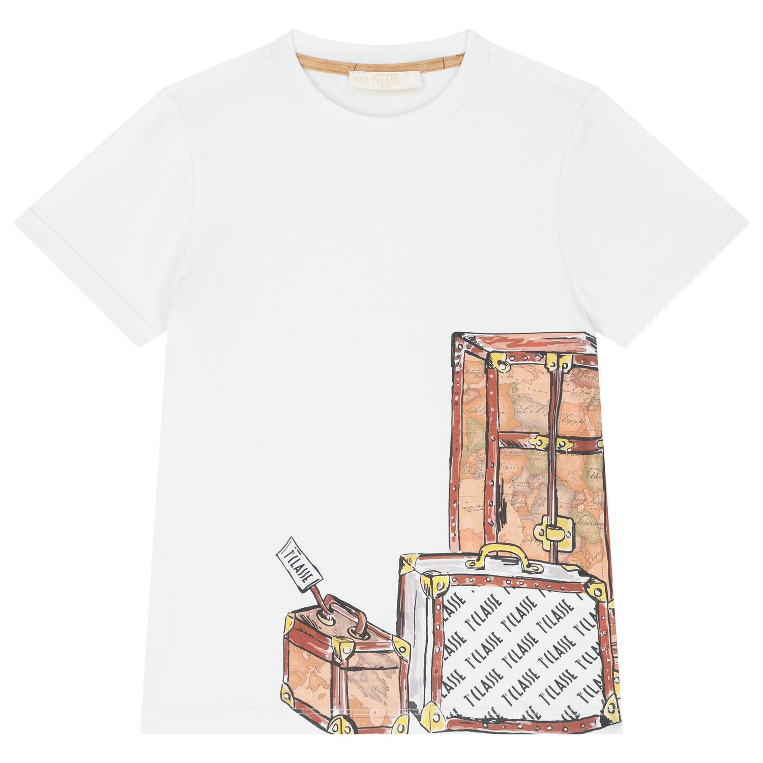 Boys White Suitcase T-Shirt, 1, hi-res