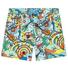 Boys Aqua Graphic Swim Shorts, 1, hi-res